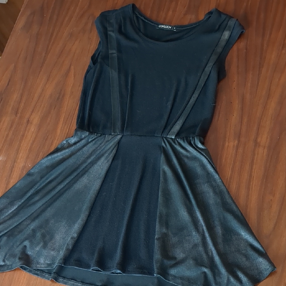 Black And Metallic Grey Dress, Made In Canada